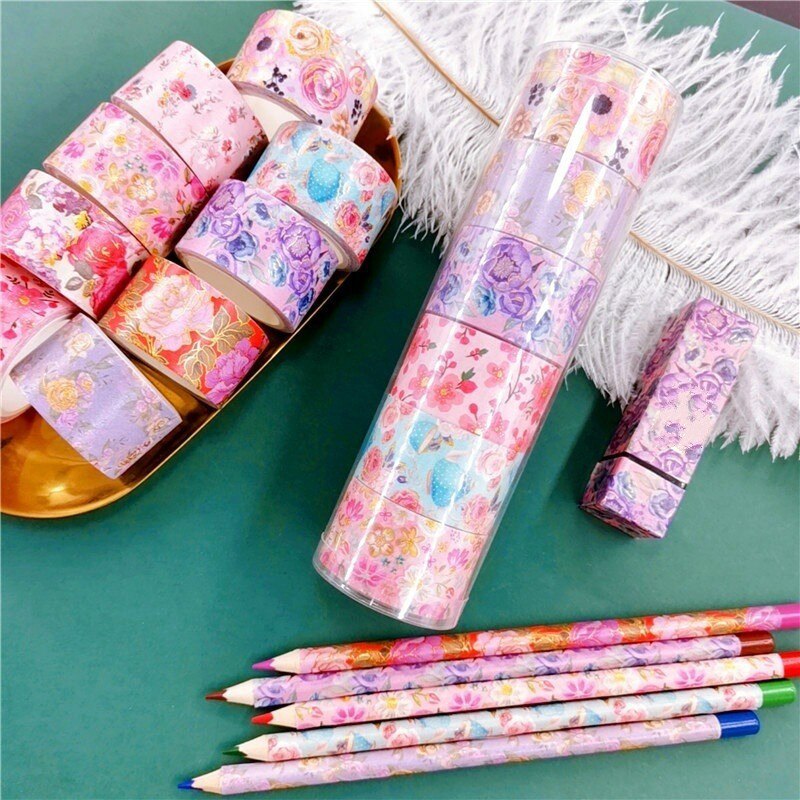 6 stuks washi tape set diy decoratie scrapbooking planner papier afplaktape label sticker briefpapier
