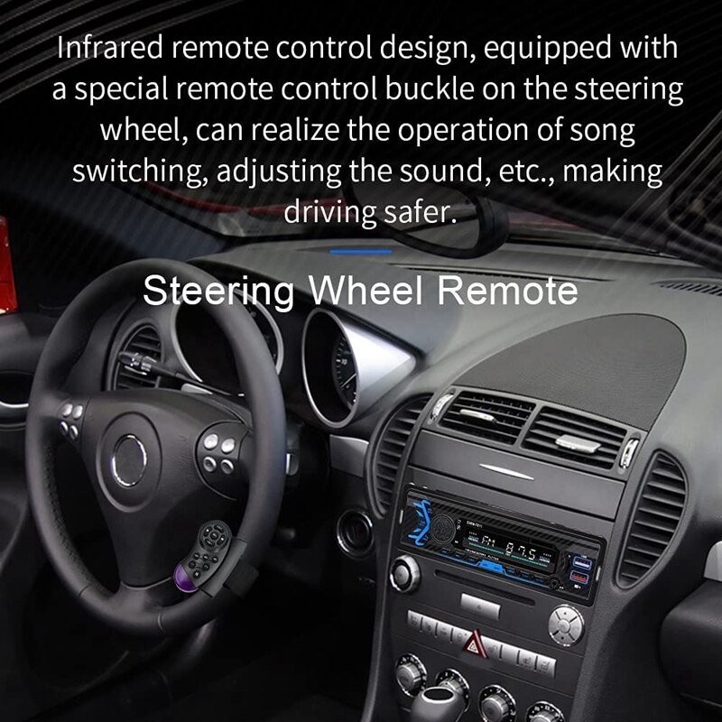 Single Din Car Stereo With Voice Control, FM Radio System,Bluetooth Handfree Calling,Daul USB Fast Charging,Mp3 Player