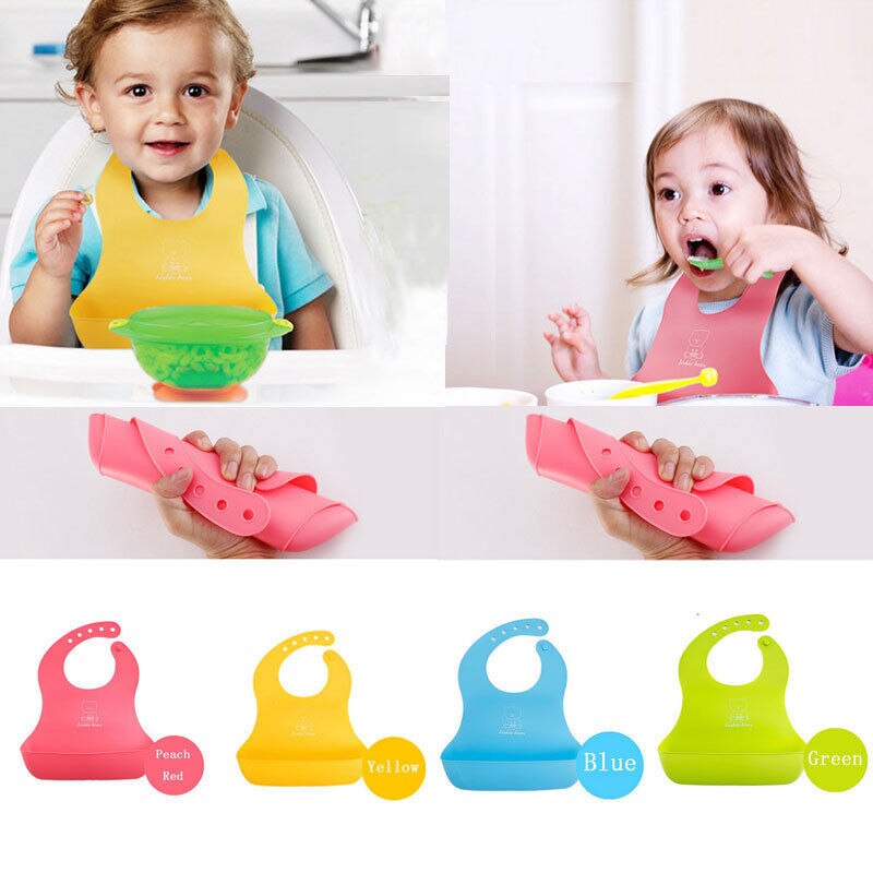 Neugeborenen Baby Lätzchen Stereo Lätzchen Kleinkind Kleinkind Wasserdichte Silikon wählen Reis Tasche Karikatur Nette Baby Lätzchen Schürze Fütterung Werkzeuge