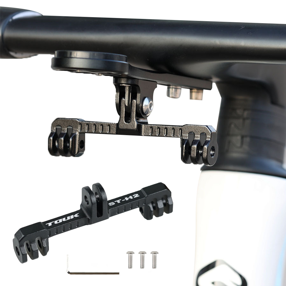 Bicycle Computer Camera Mount Holder Dual Twin Mount Adapter Extended Out Front Bike Mount for Action Camera Bicycle Light