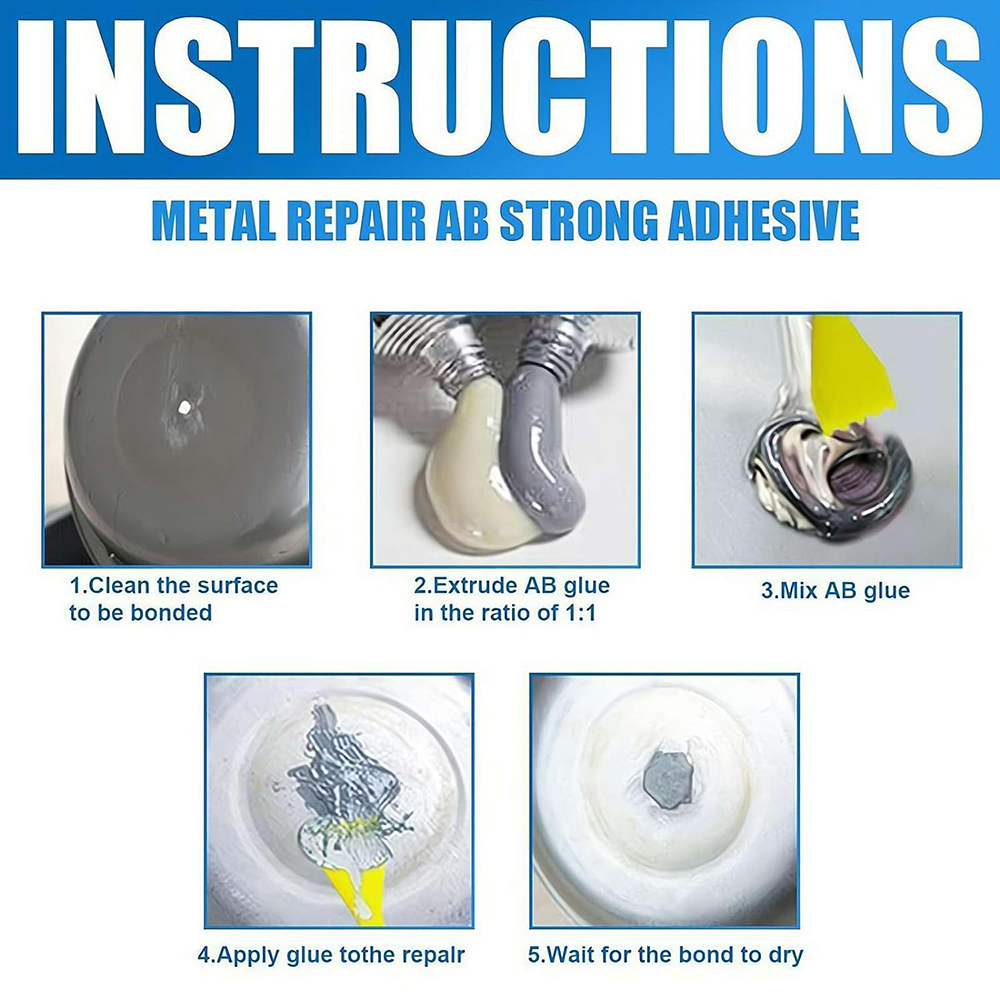 Metal Repair Glue Casting AB Glue High Strength Adhesive for Cast Iron Heat Resistant Cold Weld Industrial Repair Agent