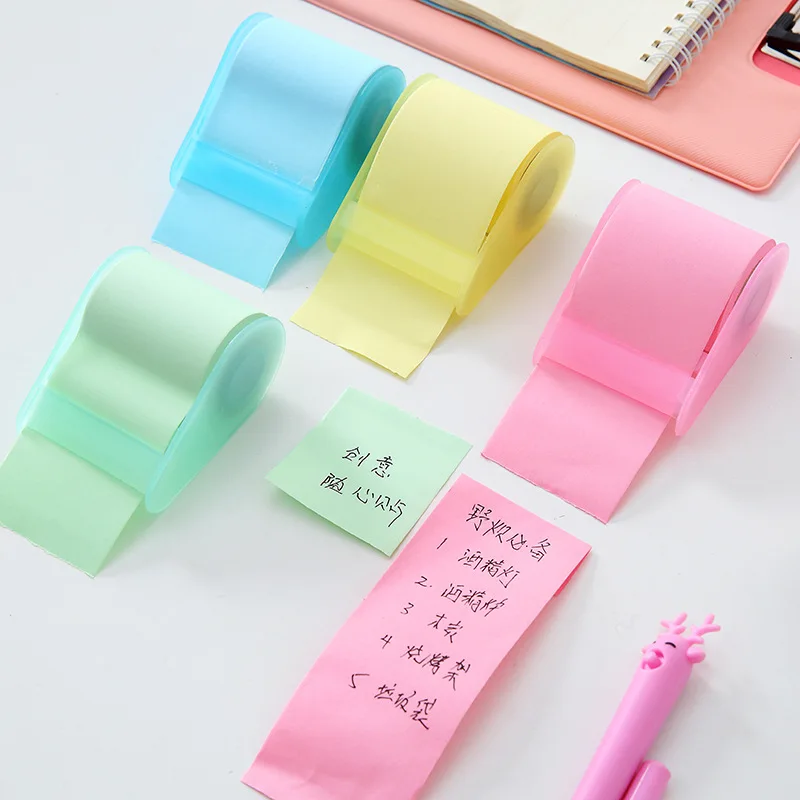 Bloc de notas adhesivas de papel, dispensador de notas adhesivas, Material de papelería, marcapáginas, suministros escolares, álbum de recortes, manualidades, cinta de tachuelas bajas