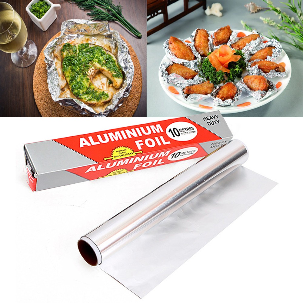 30CM x10M Aluminium Foil Kitchen Catering Tin BBQ Food Baking Wrap Food Tin Foil Aluminium Tin Kitchen Accessories