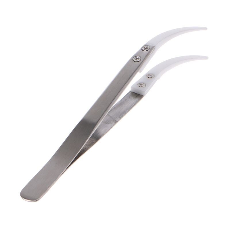 3pcs Non Conductive Anti-Static Ceramic Tweezers For IC SMD SMT Curved Straight Tweezers Heat Resistant 1000 Degree Hand Tools