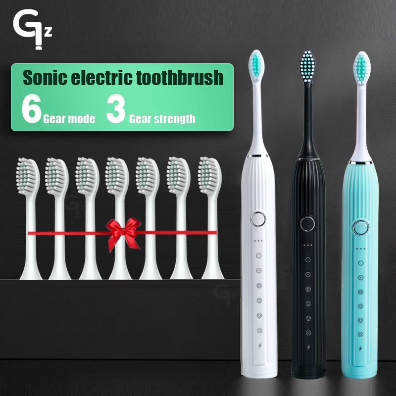 Cepillo de dientes eléctrico N105 para niños y adultos, cepillo recargable con temporizador, 6 modos, 8 cabezales, ipx 7, resistente al agua