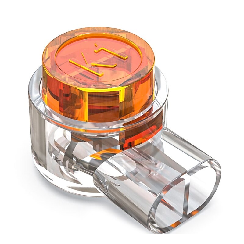 Conector de empalme de Gel K1, conectores de cable de 1 puerto, naranja claro (paquete de 200)