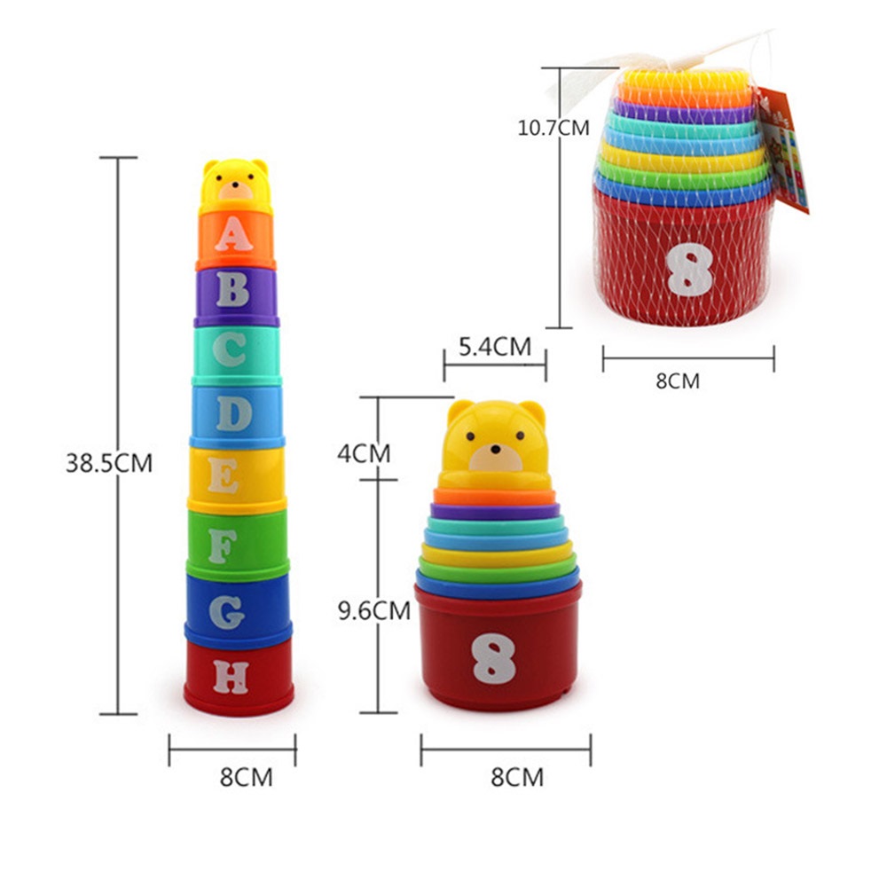 Jouets empilables de tasse Montessori pour bébé de 0 à 12 mois, jouets éducatifs pour baignoire de plage, piscine, de noël: Gris clair