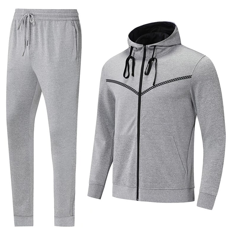 2 Pcs Mannen Trainingspak Hooded Pak Mannen Sportkleding Quick Dry Running Sets Kleding Sport Joggers Training Gym Fitness Sport dragen