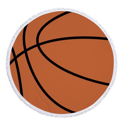 Sport basketball fodbold tryk badehåndklæde runde kvaster mikrofiber yogamåtte badehåndklæde picnic tæppe måtte tapet 150*150: 6