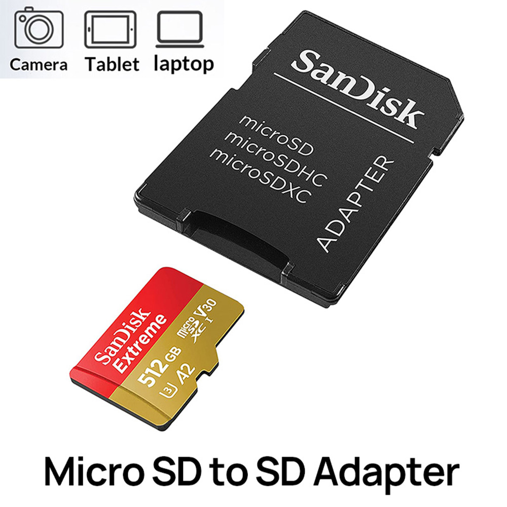 100% SanDisk Extreme MicroSD Card U3 A2 Memory Card V30 256GB 128GB 64GB 32GB Original TF Card A1 for Camera 512gB 1TB SDXC tf