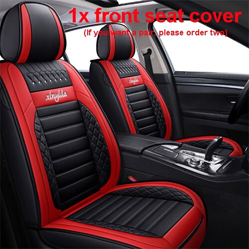 Couverture de Siège de Voiture, en Cuir, Housse d&#39;Accessoires Auto, pour Peugeot 301/307 SW/508/308/206/4007/5008/3008/107, Seat: Black Red Front