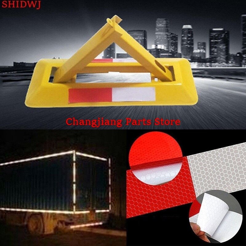10Pcs Car Truck Reflective Stickers Warning Strip Auto supplies Night Driving Safety Secure Red White 4.5*30cm