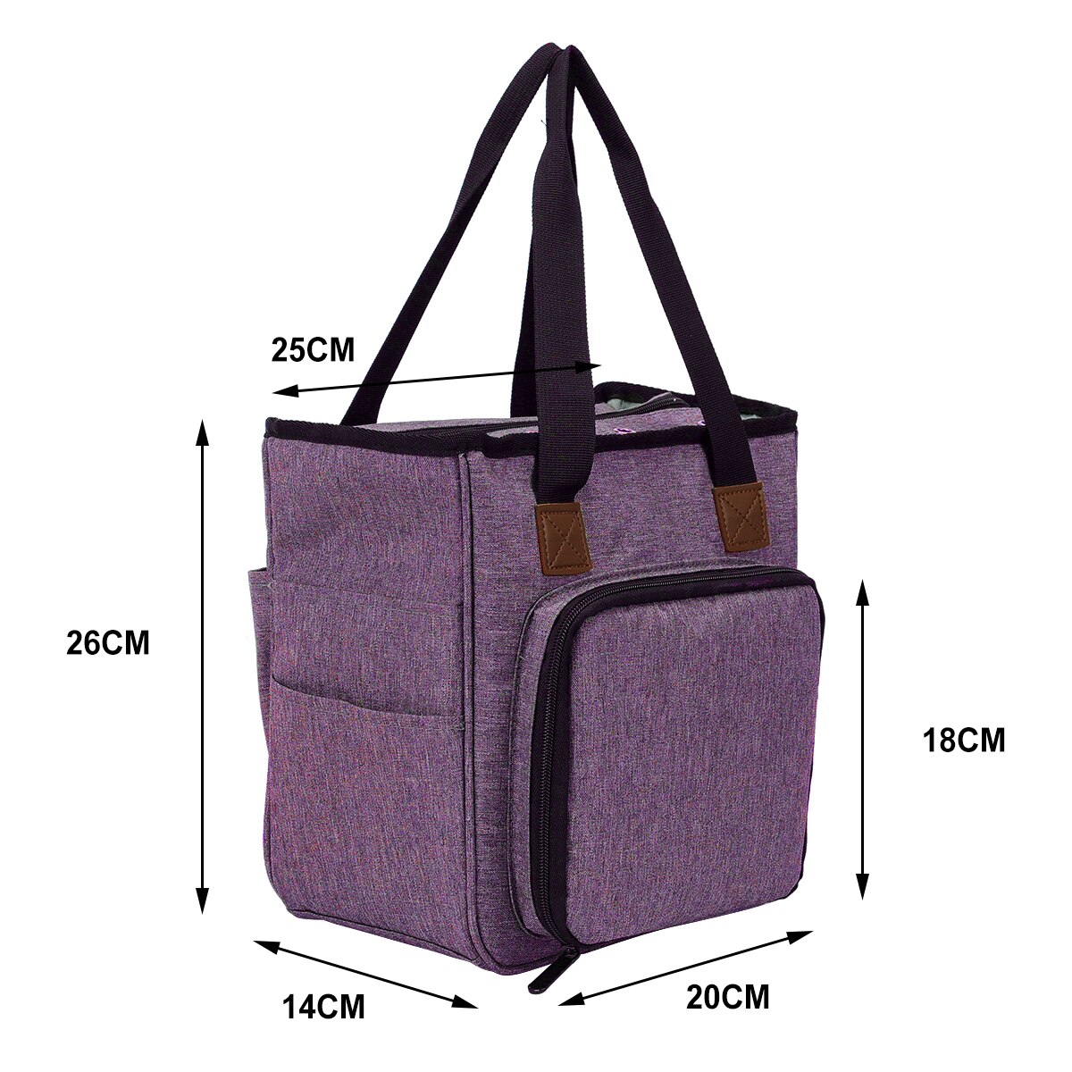 Wol Haak Garen Opbergtas Grote Capaciteit Naaimachine Opbergtas Draagbare Tas Breien Breien Naalden Organizer: Type 4 Purple