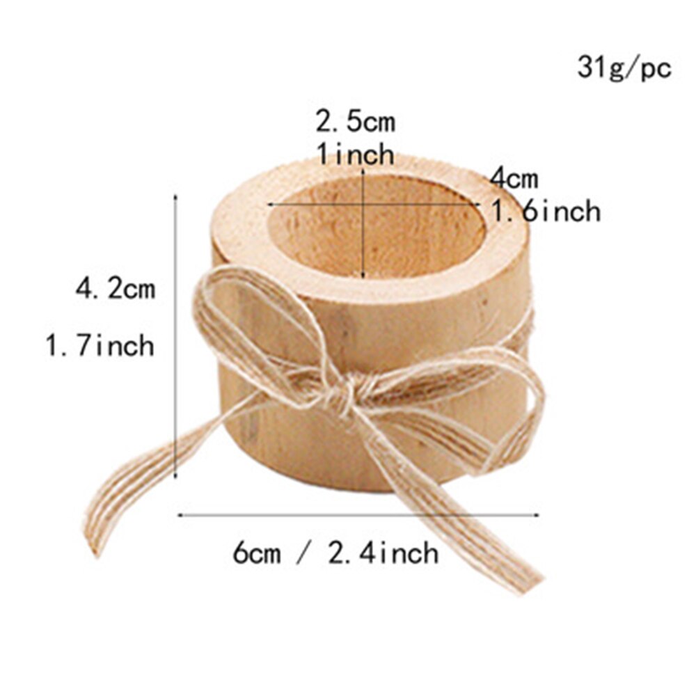 3pcs/pack 2.5cm Rustic Wedding Centerpieces Wood Candlestick for Wedding Table Decoration Natural Wood Candle Holder Stand: 7