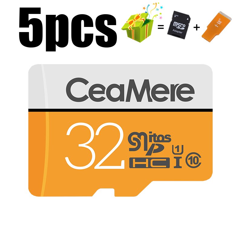 CeaMere tarjeta Micro SD 256GB/128GB/32GB UHS-3 64GB/16GB/8GB Clase 10 UHS-1 tarjeta de memoria Flash de 4GB de memoria Microsd gratis Tarjeta de lector: U3 64GB