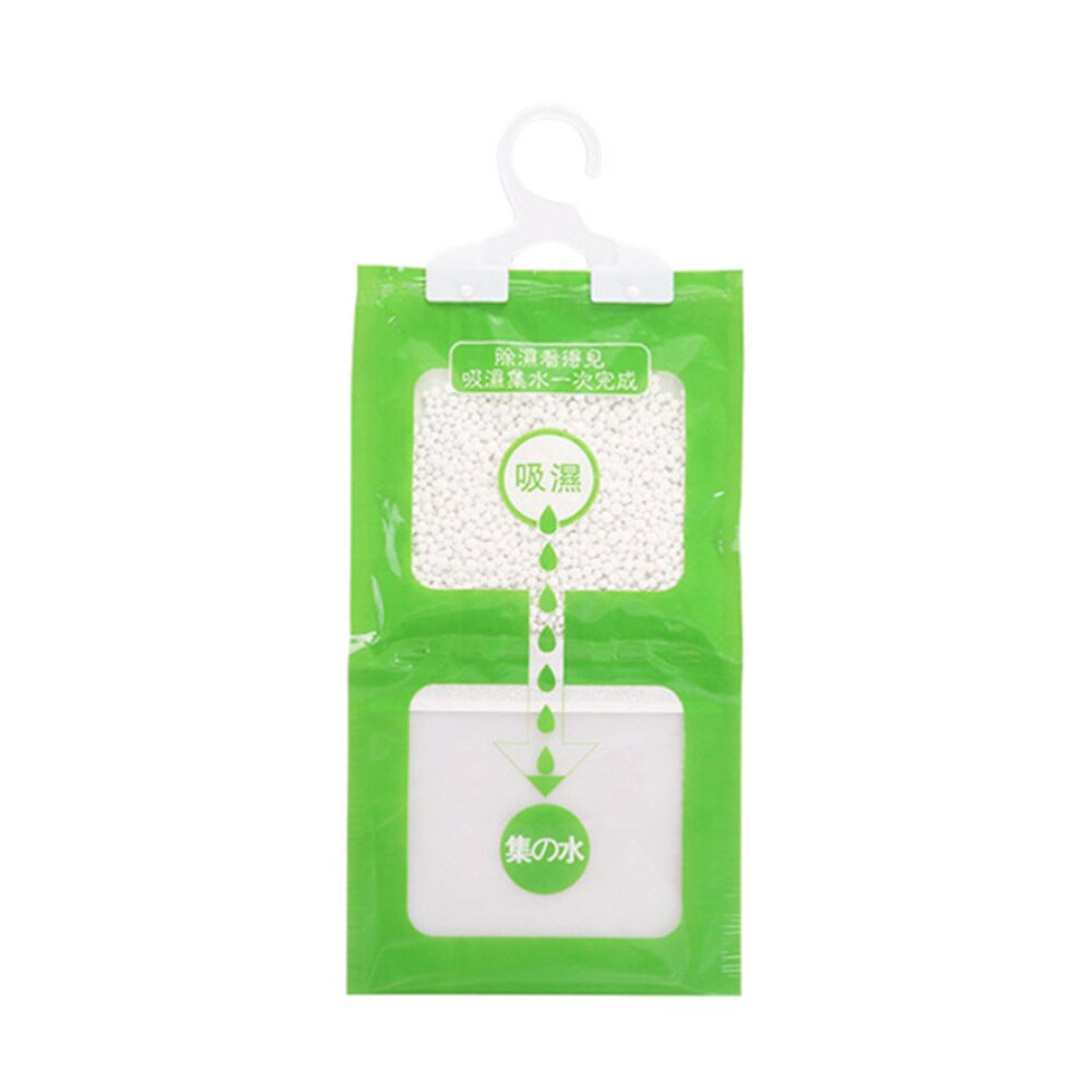 Bolsa para colgar en armario ropero, para humedad, Vitrina armario ropero bolsas deshumidificadoras, agente de secado higroscópico, antimoho, 1 unidad: Green 2