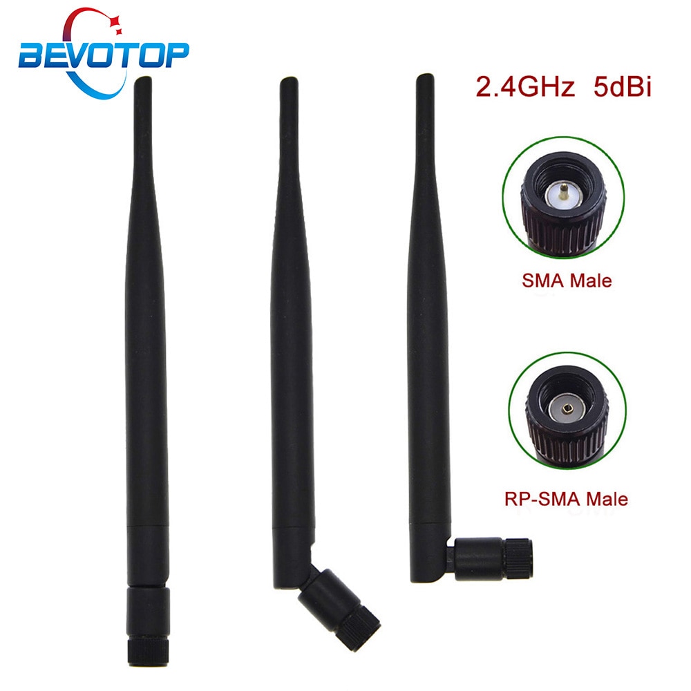 2 sets/lot 2.4GHz 5dBi WIFI Antenna Aerial SMA RP-SMA Male connector wifi antenna for Wireless Router antennas +15cm IPEX Cable
