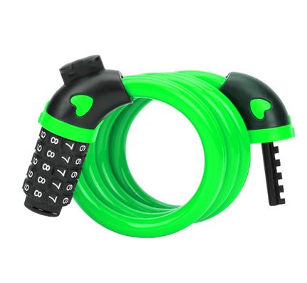 Bike Lock 5 Digit Code Combination Bicycle Security Lock 1200 mm x 12 mm Steel Cable Spiral Bike Cycling Bicycle Lock: light green