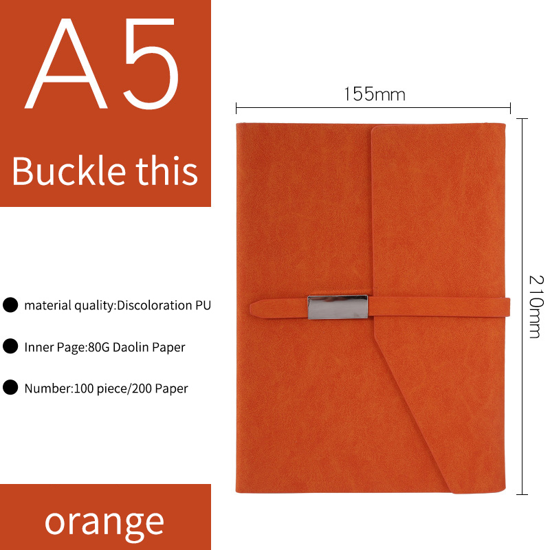 Notebook A5 gevoerd voor business werk: dark orange