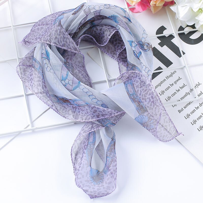 50*50Cm Lente-Zomer Vrouwen Zijden Sjaal Vierkante Dame Wrap Kleine Kantoor Neck Head Sjaal Haar sjaal Foulard Skinny Sjaals