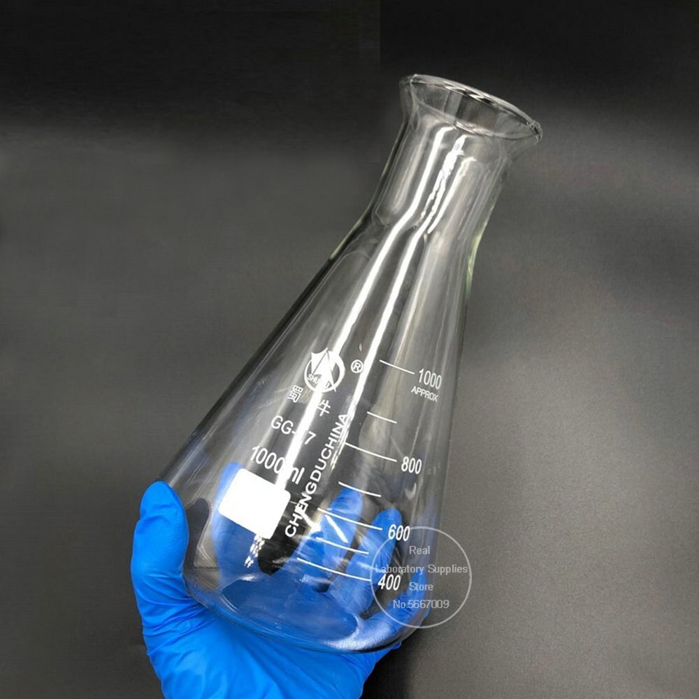 Lab 50ml to 2000ml borosilikatglaskolbe med trompetformet hals konisk trekantet kolbe til laboratoriekemisk udstyr