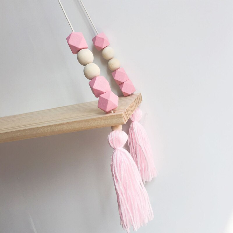 Étagère murale suspendue à pampilles en bois | Rangement de pièces, perles, décoration pour chambre d'enfants personnalité, 1 pièces, ornements pour décoration de la maison