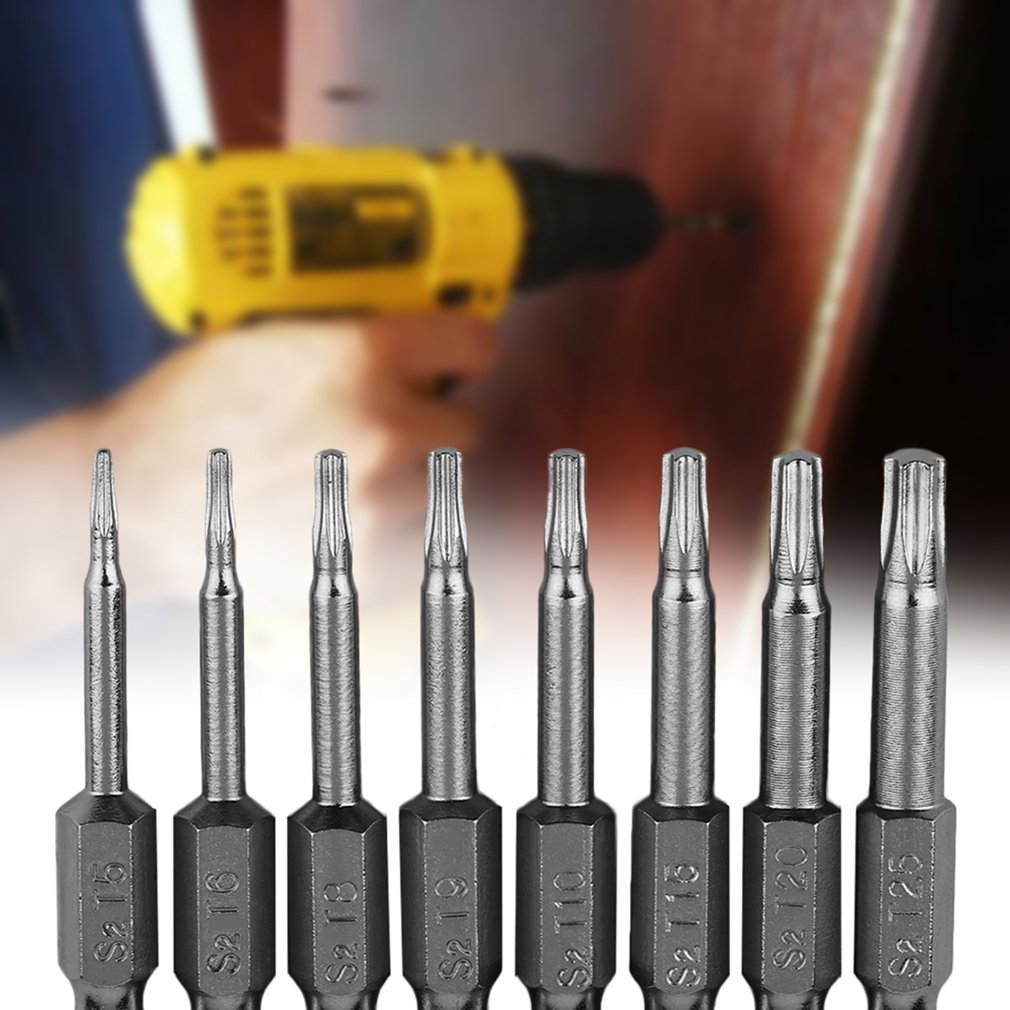 8Pcs and Practical Magnetic Torx Screwdriver Bits Set Electric Screwdriver 50mm Length Best Tool