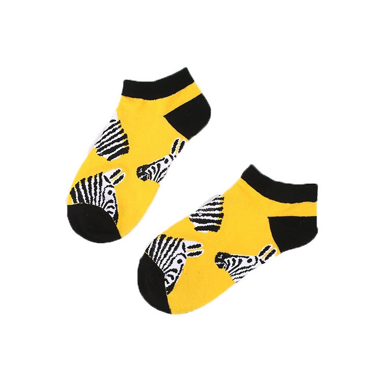 Mens' Fruit Avocado Zebra Cotton Boat Socks European and American Ins Tide Socks Happy and Funny Socks Man's Sox: 10