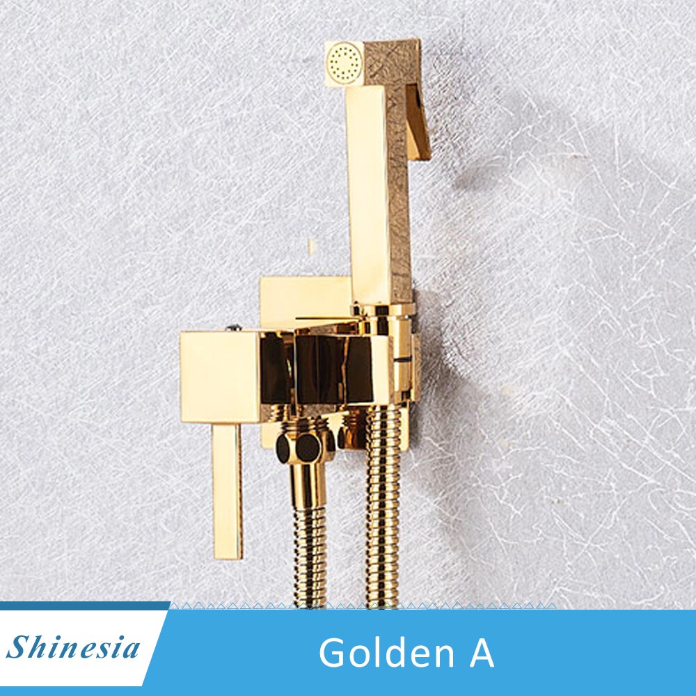 Shinesia Brass Shower Tap Bidet Faucet Washer Mixer Muslim Shower Ducha Higienica Cold&amp Water Mixer Crane Square Shower Spray