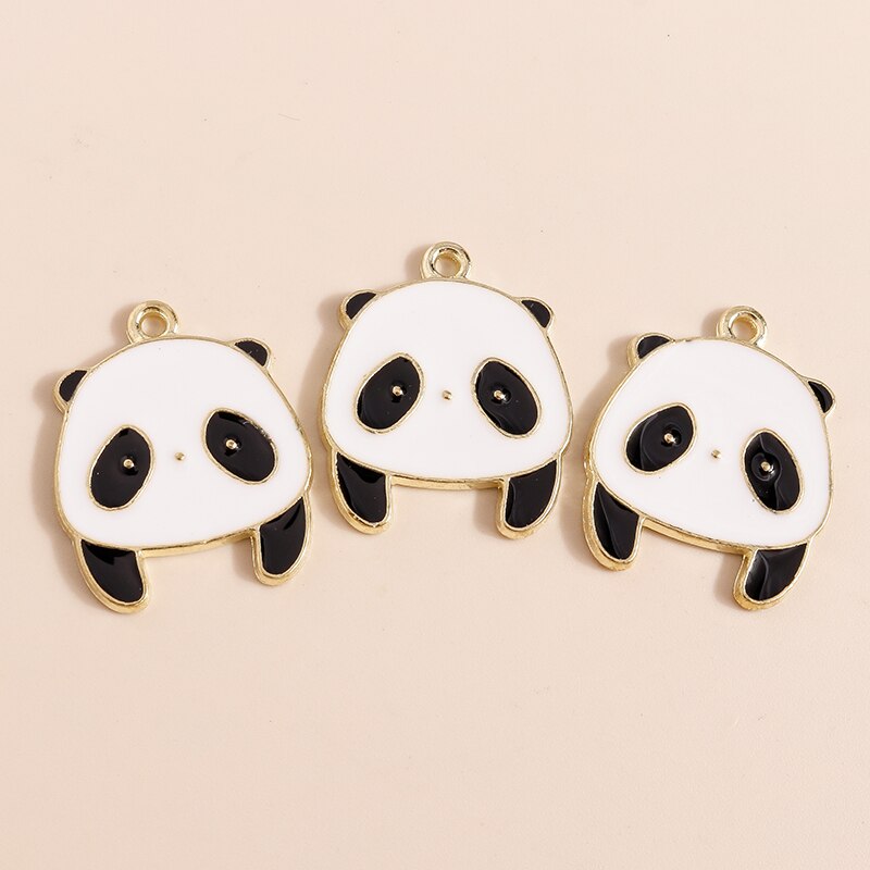 Pendentifs en forme de pingouin pour la fabrication de bijoux, 10 pièces, 21x22mm, en émail, animaux mignons, accessoires pour colliers et boucles d&#39;oreilles