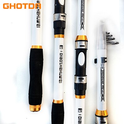 GHOTDA Sea Telescopic Fishing Rods Carp Fishing Spinning Rod Ultra Light Spinning Feeder Rod for Fishing Travel To: White / 2.7 m