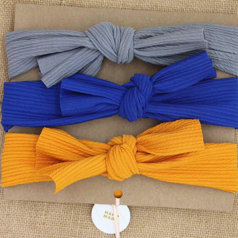 Bandeau à nœuds pour bébé, gros nœud noué, en tissu extensible, solide, accessoires pour cheveux de bébé