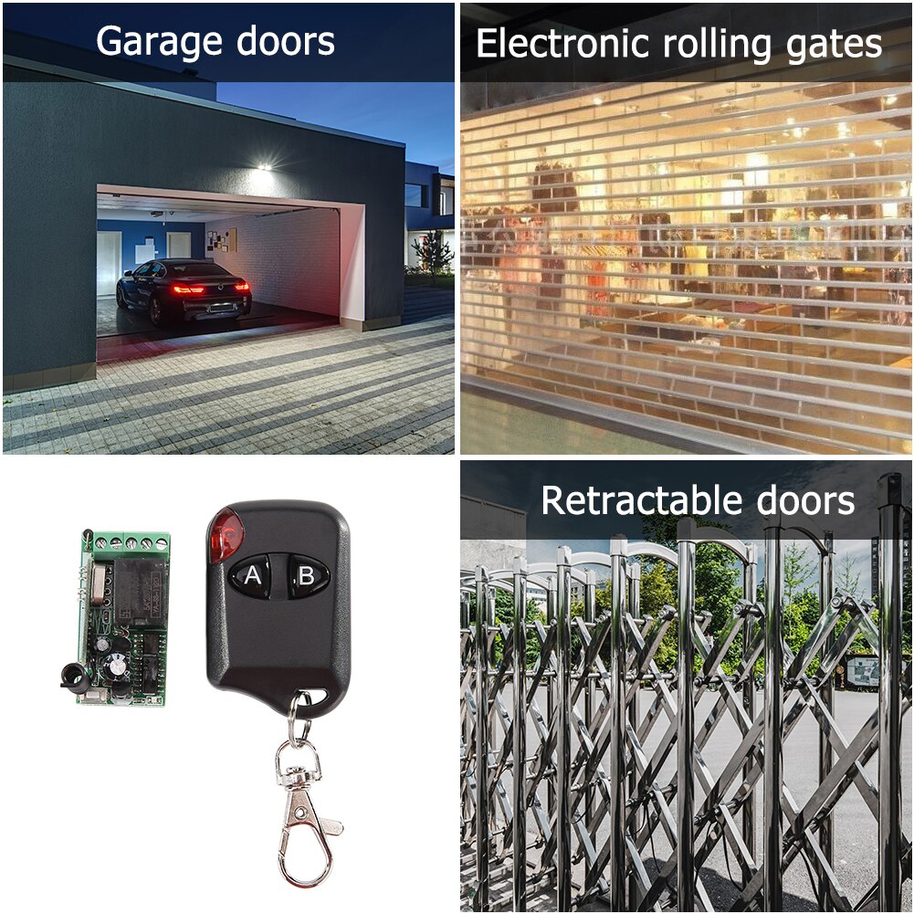 12V 433Mhz Afstandsbediening Draadloze Schakelaar Mini 1 Kanaal Relais Ontvanger Zender Elektrische Garagedeur Gate Auto Afstandsbediening clone
