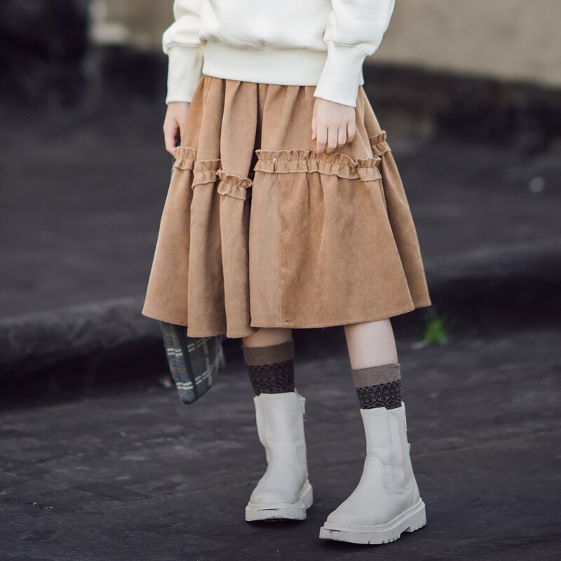 Spring Corduroy Teenage Girls Skirts Autumn Winter Children Clothing Teens Kids Skirt Mother Daughter Clothes,