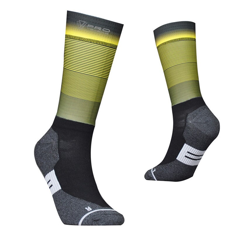 Men Women Cycling Socks Brand Breathable Bicycle Socks Summer Outdoor Sport MTB Bike Cycling Sock: Pyellow