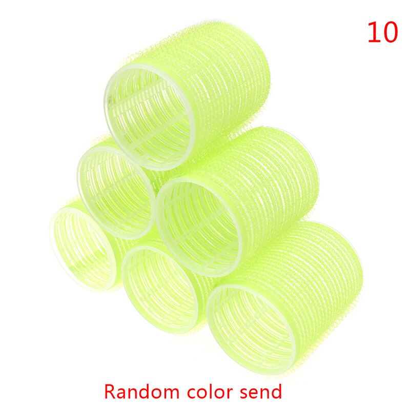 6 st/set flera storlekar slumpmässig färg stora självgrepp hår rullar proffs salong frisör papiljotter hår salong verktyg: 5.5cm
