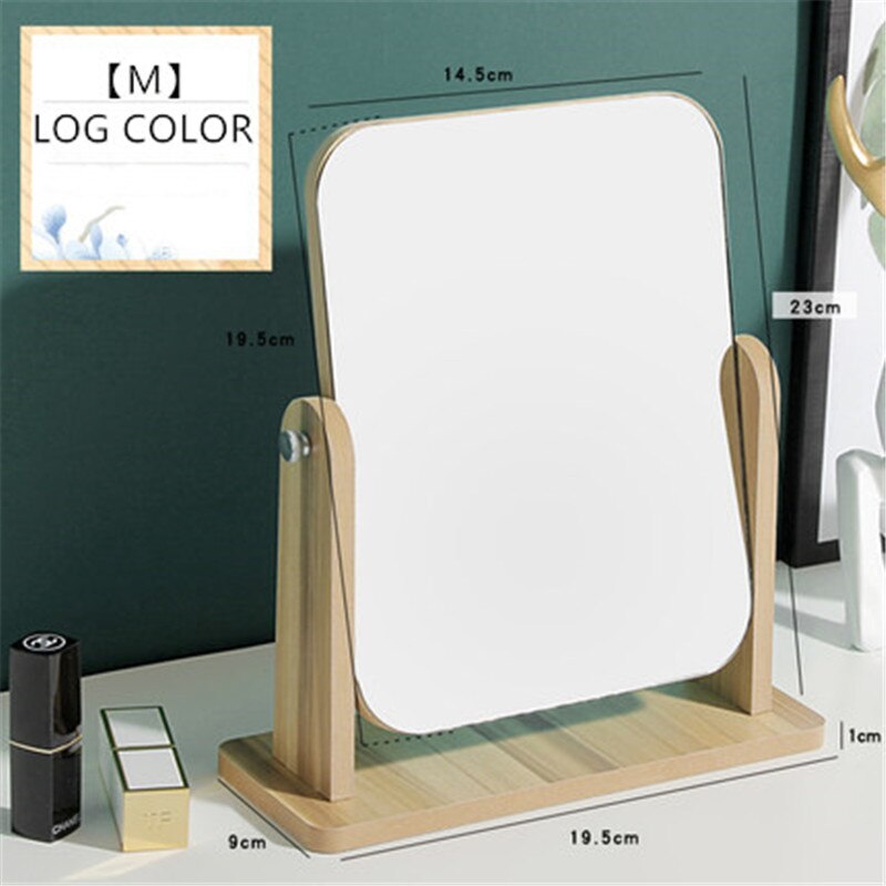 Desktop forfængelighed spejl træ bærbar foldespejl makeup bad værelse smart spejl badeværelse forfængelighed rektangel spejl
