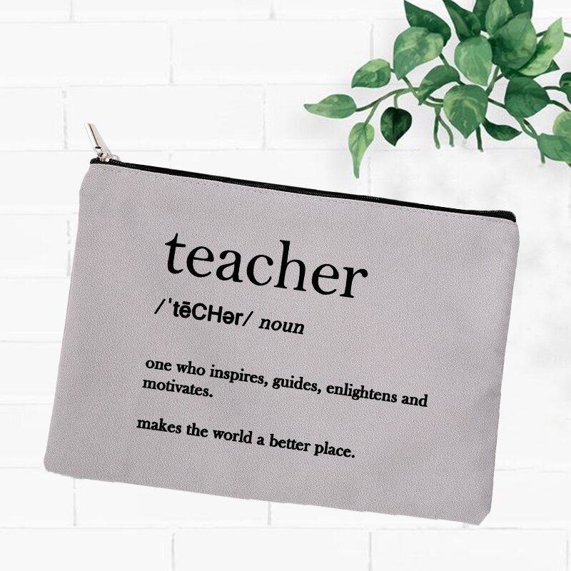 Beste Leraar Potlood Pen Case School Pencilcase Briefpapier Leveringen Zak Reizen Toilettas Organizer Make Tassen Portemonnee Leraren: W05819-TBGY-D