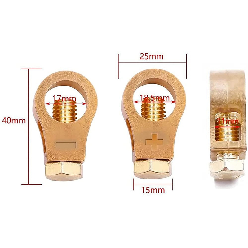 Battery Terminal Connector Car Positive Negative Copper Battery Extension Wire Cable Car Thicken Battery Clip