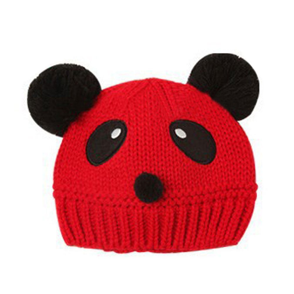 Adorable Panda, chapeaux pour bébés, bonnet tricoté pour enfants, garde au , bonnet Crochet, SER88: Rouge