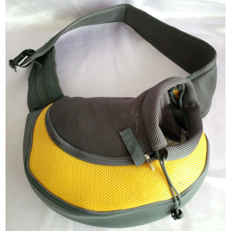 Kæledyr hvalpe bæresele håndtaske udendørs rejse hunde skuldertaske mesh oxford enkelt komfort transport bære mulepose: Gul / L 40 x 13 x 26cm