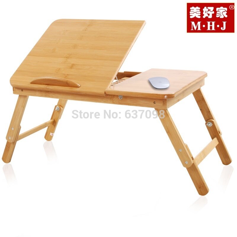 Tavolo Pieghevole Bambù 50x30 Cm - Vassoio Letto Per Laptop E Colazione - Foto 8