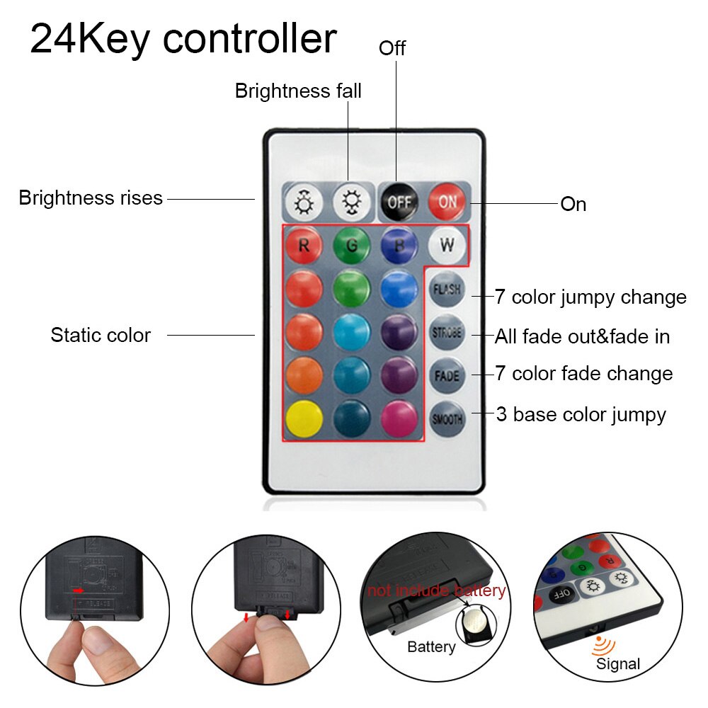 1m USB DC 5-24V Inline IR-Controller mit 24 Key Wireless Controller für 5050 3528 RGB LED Licht Streifen