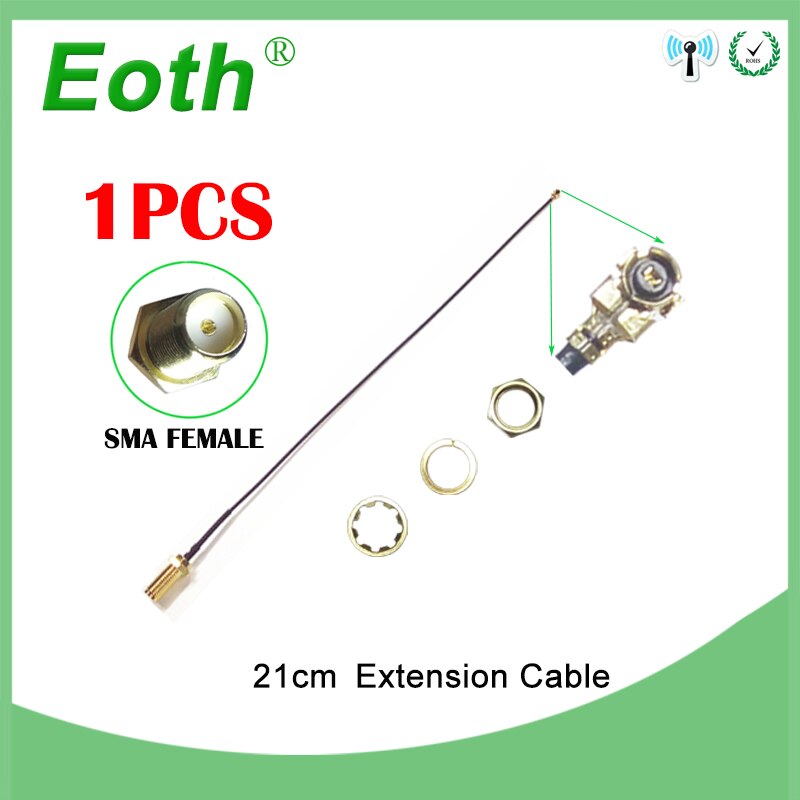 2.4g antenna ipex UFL IOT RP SMA Connector Antenna WiFi Pigtail Cable IPX to RP-SMA female MALE IPX 21cm: 1PCS FEMALE