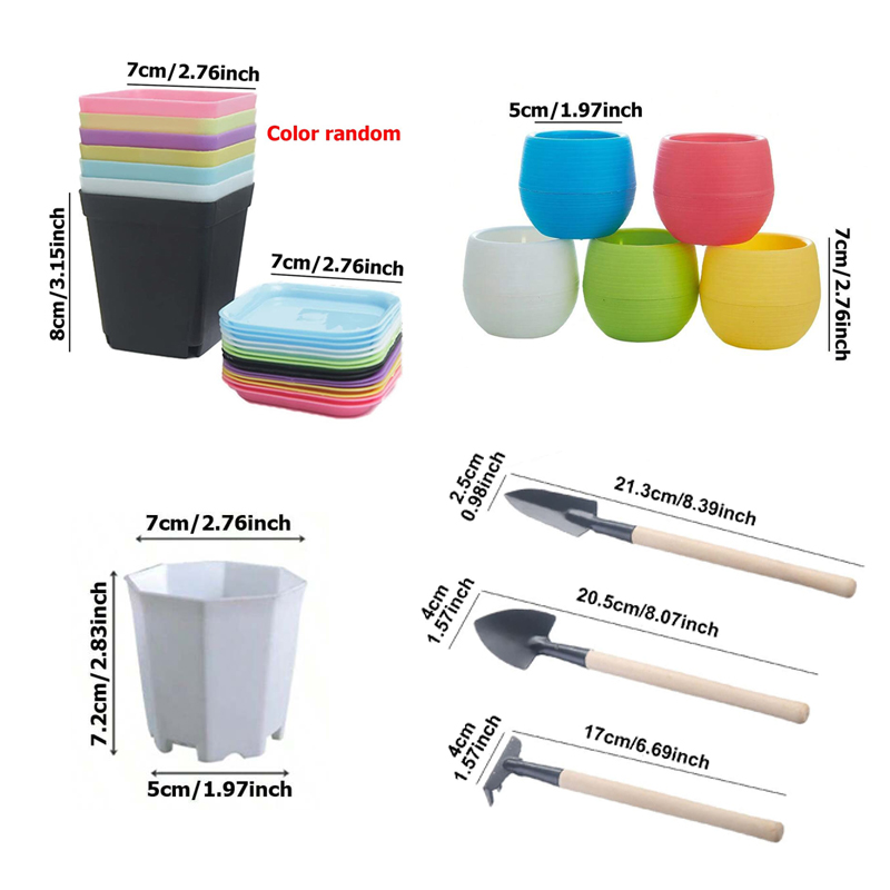 Blumentopf Set Kunststoff Farbe Atmungsaktive Mini Gartenpflanze Werkzeuge Haushalt Balkon Desktop Grün Sukkulenten Blumentopf TMZ