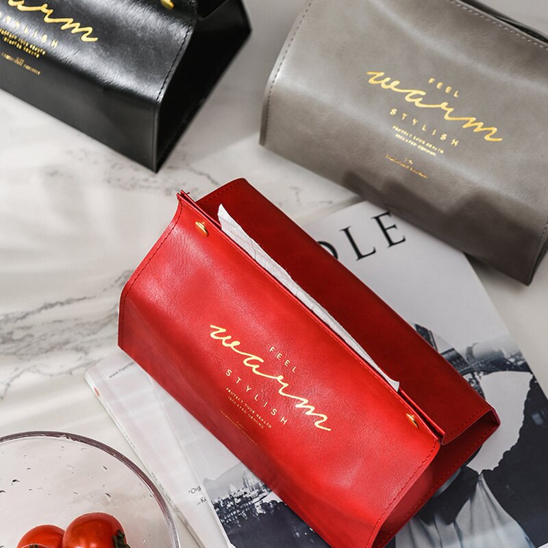 Tissue Dozen Nordic Lederen Papier Doos Woonkamer Thuis Creatieve Tissue Papieren Zak Papieren Zak Auto Salontafel Pape Opslag doos