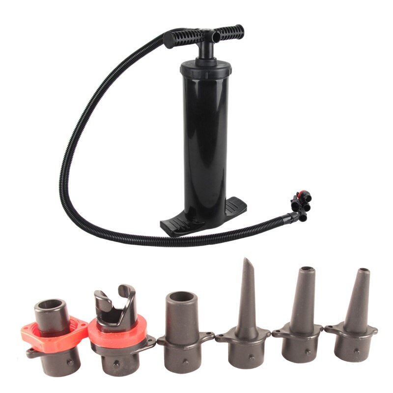 Portable Hand Air Pump, Inflate Or Deflate Air Pump with 6 Nozzles, for Airbeds, Kayak, Boats, Toys, Swim Rings