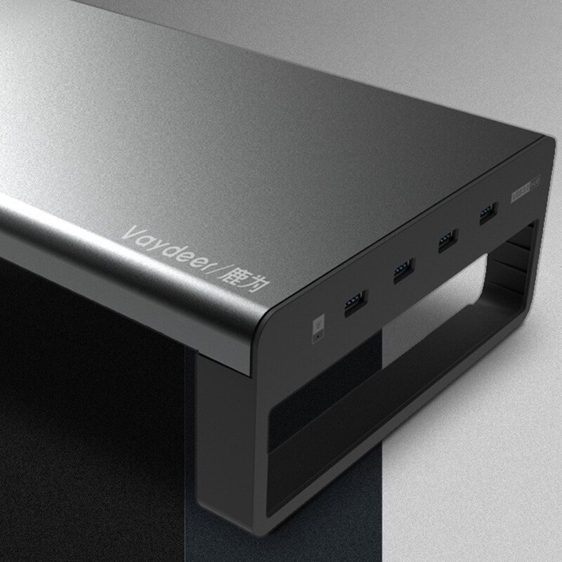 Vaydeer aluminiumslegering ligent datamaskinbase, laptop sn brakett, multifunksjonell laderbrakett med usb 3.0 havn