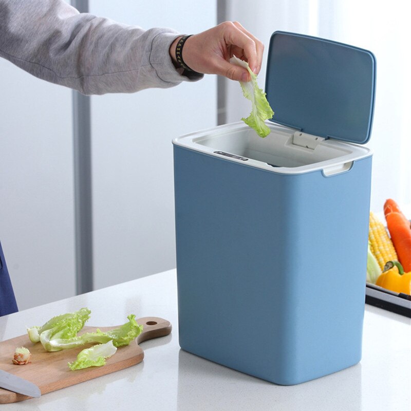 14L Automatic Touchless Smart Infrared Motion Sensor Rubbish Waste Bin Kitchen Trash Can Garbage Bins Home Cleaning Tool