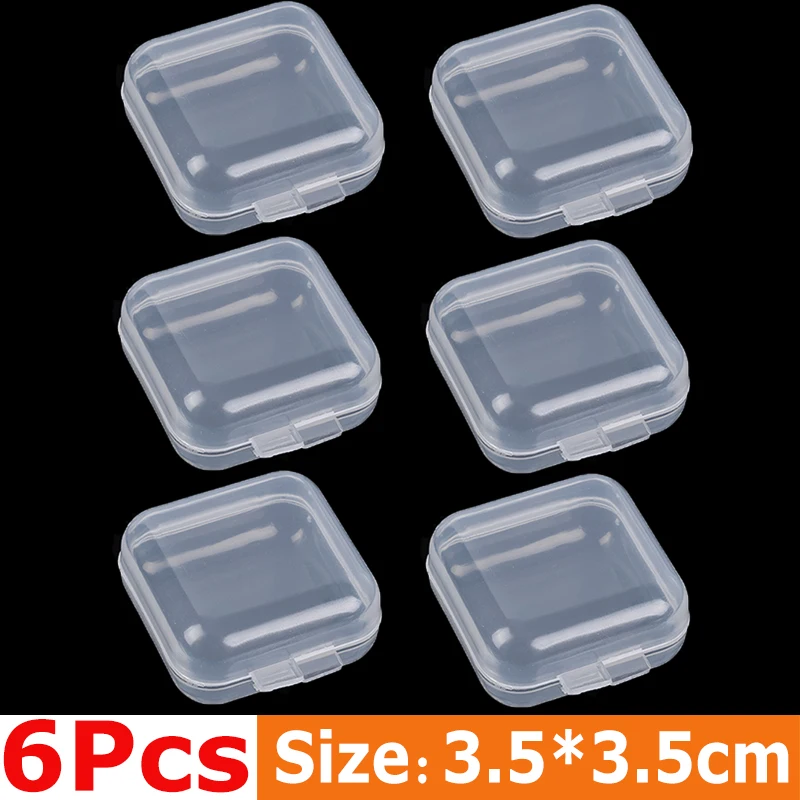 48 Packs Clear Small Plastic Containers Transparent Storage Box with Hinged Lid for Items Crafts Jewelry Package Clear Cases: green